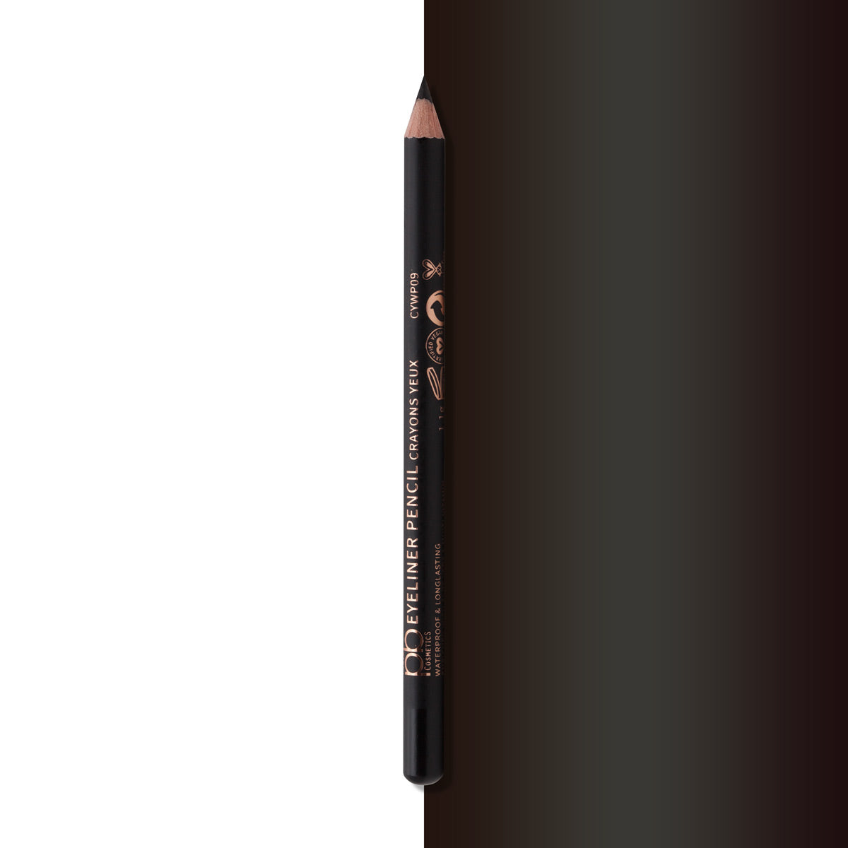  Noir Ebène color of Crayon Yeux Waterproof | Regard Intense | Maquillage Guadeloupe