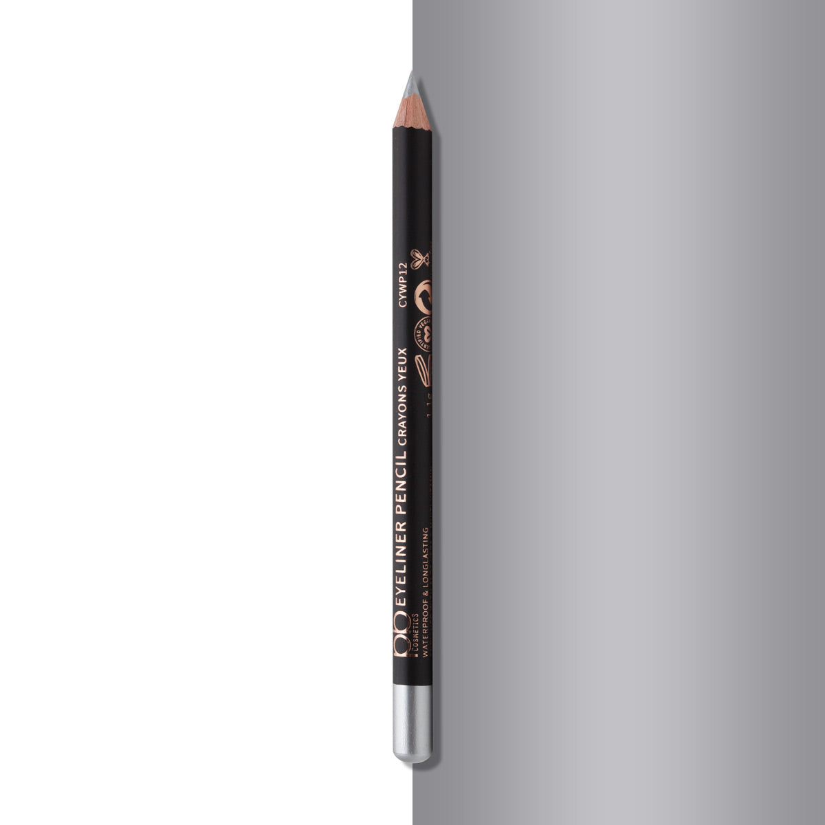 Argenté color of Crayon Yeux Waterproof | Regard Intense | Maquillage Guadeloupe